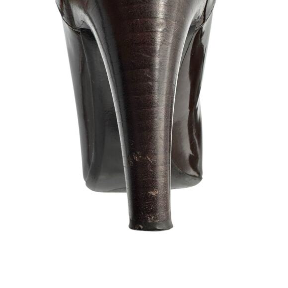 Via Spiga V-etica Dark Brown Patent Leather Pointed Toe Classic Pumps Heels - Picture 10 of 12